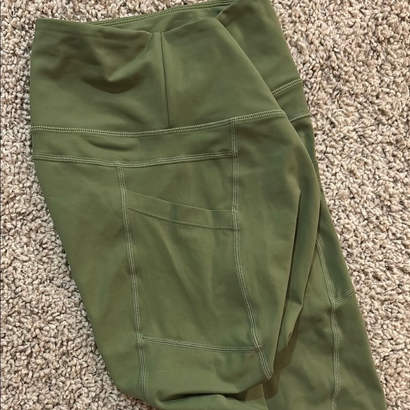 Olive Green ZYIA High-Rise Crop Leggings - Picture 3 of 4